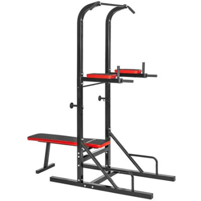 Tectake Multi Gym Reeves - Bench Press, Pull-Up Bar, Dip & Leg Raise Station - Black