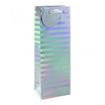 Striped Bottle Bag WhiteSilver Pack of 6 26658-4