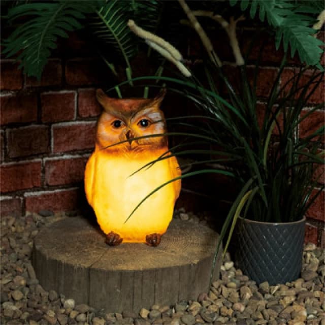 Netagon Garden Outdoor Solar Powered Light Up Animal Owl Bird Ornament Gnome Decoration