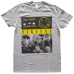 Nirvana - Bleach Cassettes Unisex Large T-Shirt - Grey