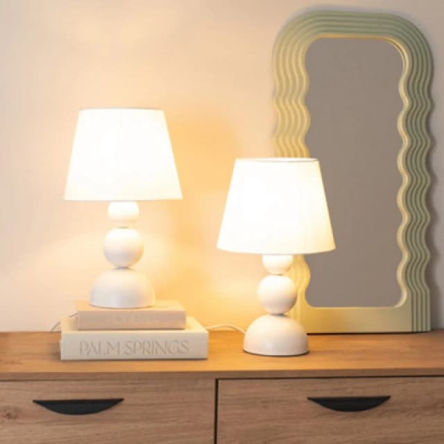 Set of 2 of Cream Touch Table Lamps