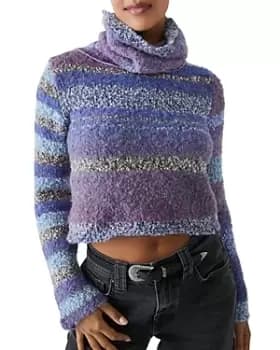 Free People My Girl Striped Turtleneck Sweater