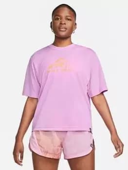 Nike Trail T-Shirt, Dark Pink Size M Women