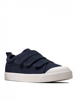 Clarks City Vibe Kid Canvas Plimsoll - Navy, Size 1 Older