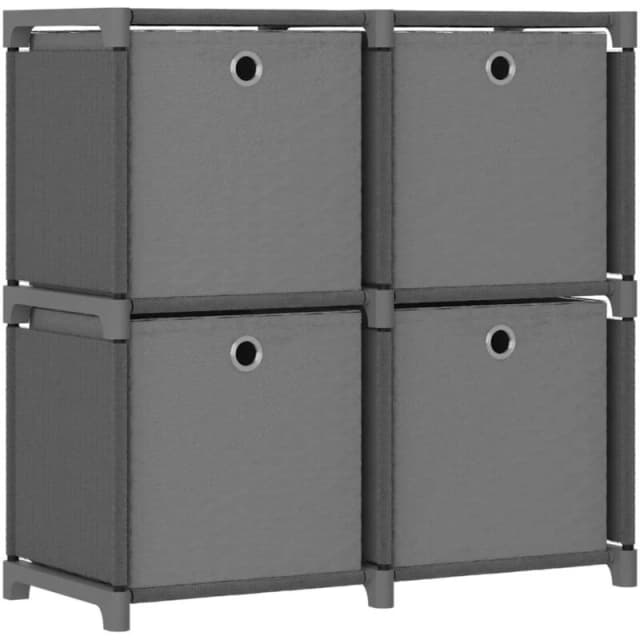 VIDAXL Vidaxl - 4-Cube Display Shelf with Boxes Grey 69x30x72.5cm Fabric 8720286042588