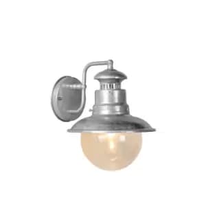 Figo Vintage Wall Lantern Light Outdoor - 1xE27 - IP44 - Zinc