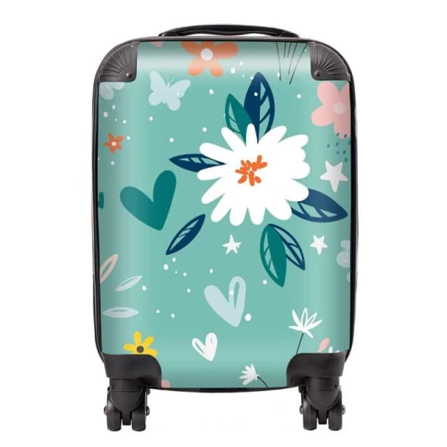 Warren Reed - Designer Garden Summer Flowers Suitcase in Blue Size: Large Blue Unisex Large