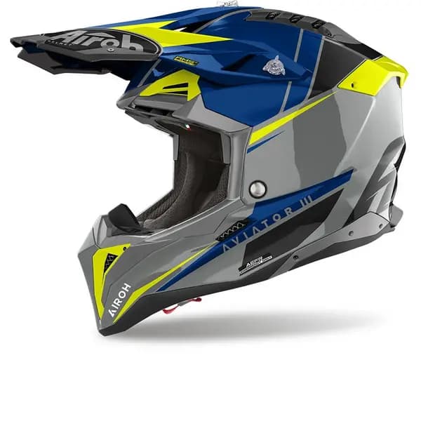 Airoh Aviator 3 Push Blue Offroad Helmet Size L