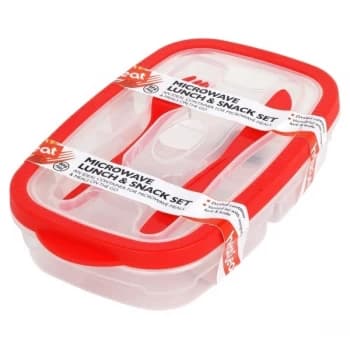 Heat & Eat Lunch Box With Cutlery Assorted Colours