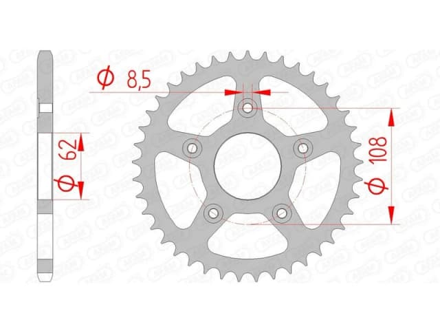 AFAM Steel Standard Rear Sprocket 44203 - 520