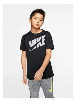 Nike Boys Performance T-Shirt - Black/Grey Size M 10-12 Years
