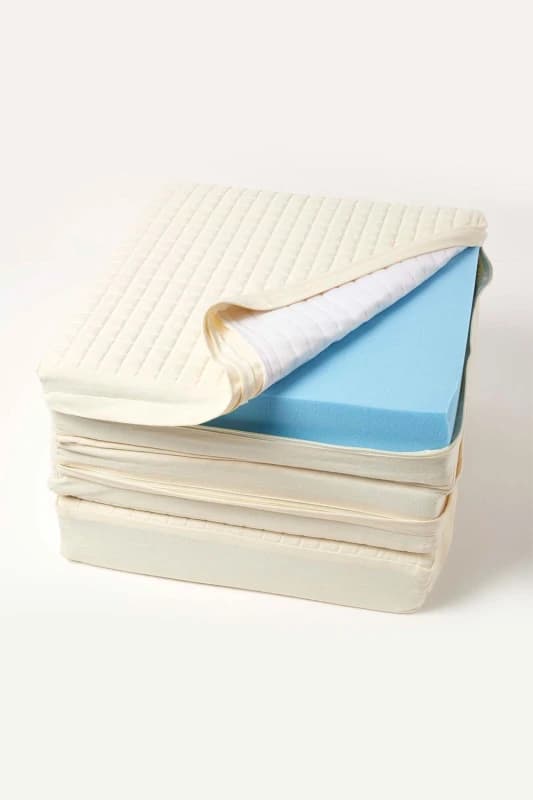 Homescapes Quilted Cotton 3 Seater Orthopaedic Booster Cushion Cover in Cream Cream Unisex