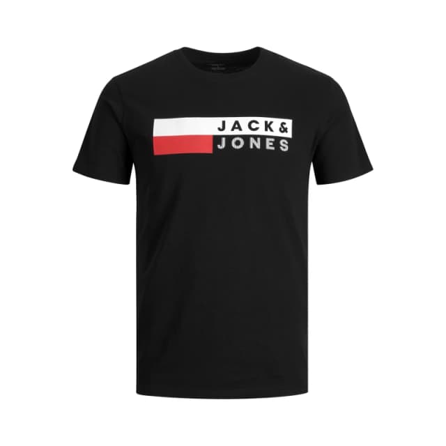 Jack and Jones Jack Short Sleeve Logo T-Shirt Mens Plus Size Black male 2XL
