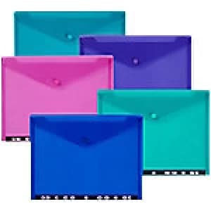 Snopake Plastic File A4 Assorted Polypropylene 24 x 0.9 x 31.2cm 5 Pieces