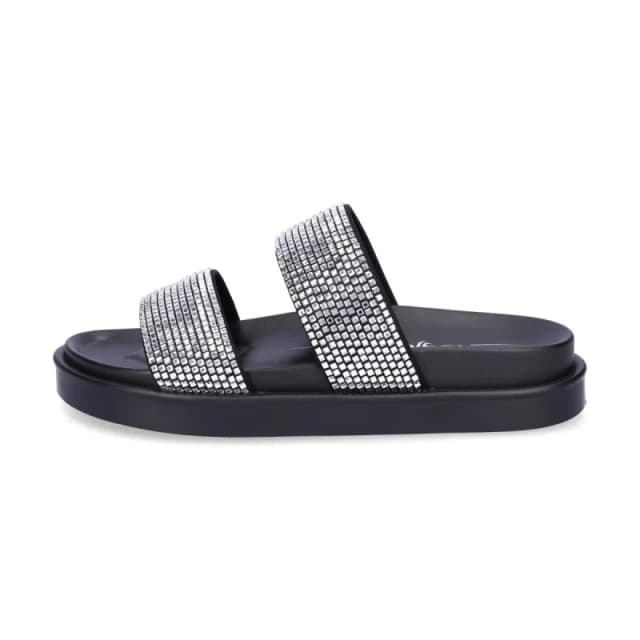 Buffalo Womens slides Buffalo Sol Tss Glam - Vegan Glitter Noir Female 37