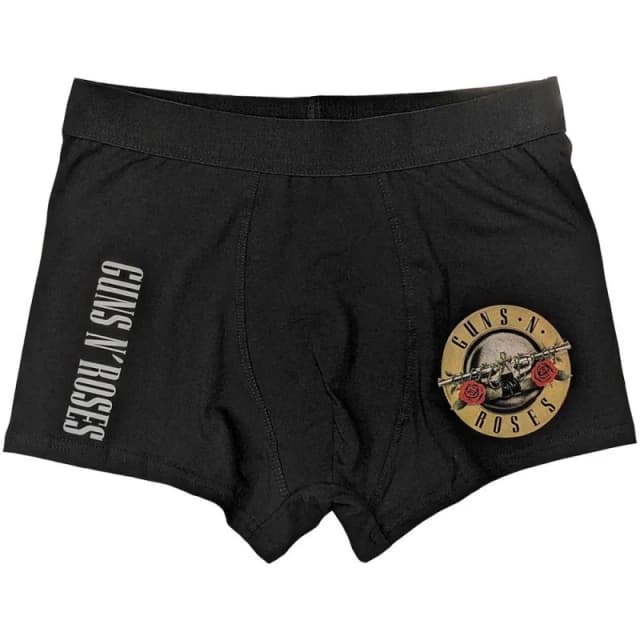 Guns N' Roses Guns N Roses Men Classic Band Logo Boxer Shorts in Black Size: Medium Black M Male 5056737213560