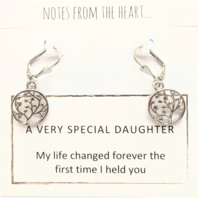 Notes From The Heart NFTH A VERY SPECIAL DAUGHTER Earrings Silver unisex one size