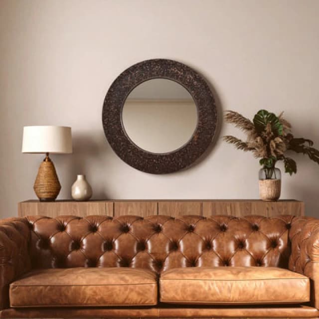 Orsina Copper Finish Round Wall Mirror