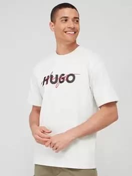 HUGO Dakaishi Relaxed Fit T-Shirt - White, Light Green, Size S, Men