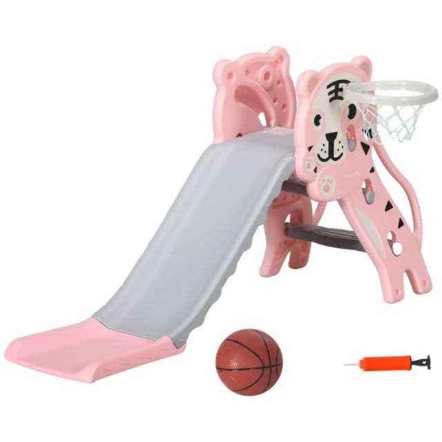 Aiyaplay Kids Slide With Basketball Hoop, Basketball, For 18-36 Months, Pink 331-043V00PK