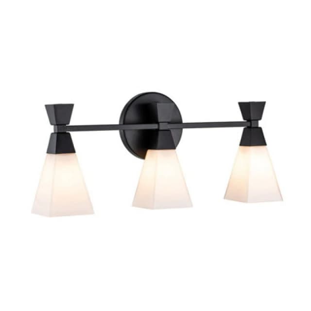 Bowtie 3 Light Bathroom Wall Lamp, Matte Black IP44