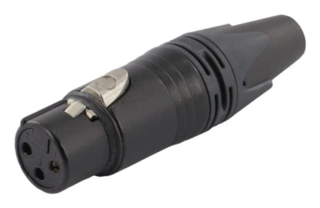Equip 3-Pole female cable connector. Black