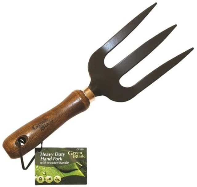 Green Blade Hand Fork with Wooden Handle 8468AWUK