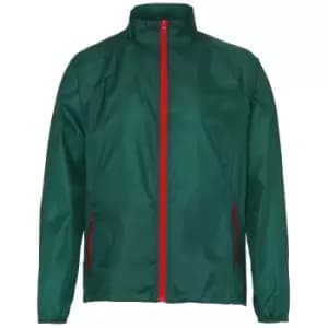 2786 Mens Contrast Lightweight Windcheater Shower Proof Jacket (Pack of 2) (XL) (Bottle/ Red)