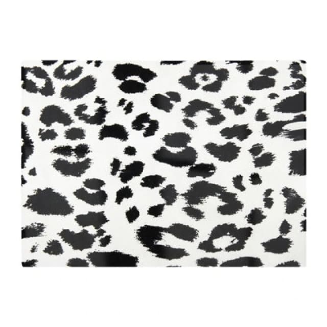 Warren Reed Designer Black Leopard Print Glass Chopping Board