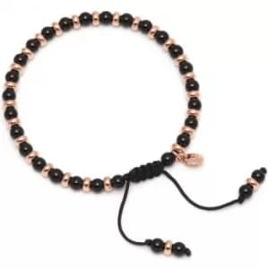 Ladies Lola Rose Rose Gold Plated Black Agate Compton Bracelet
