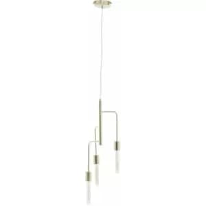 3 Bulb Gold Finish Pendant Light Contemporary Style Ceiling Light For Living Room Dining Room Bedroom And Hallway Modern Sleek Design 25 x 175 x 25