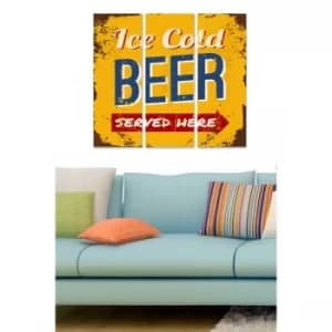 MDF2716424 Multicolor Decorative MDF Painting (3 Pieces)