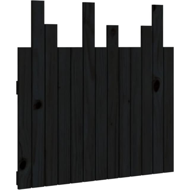 Vidaxl Wall Headboard Black 82.5X3X80 Cm Solid Wood Pine, Black 824807