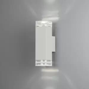 Pollux Outdoor Modern Up Down 4 Line Wall Light White 2x GU10, IP44