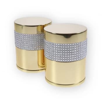 LocksOnline Crystal Detail Silver Banded Cylindrical Mortice Door Knob Set with Swarovski Elements