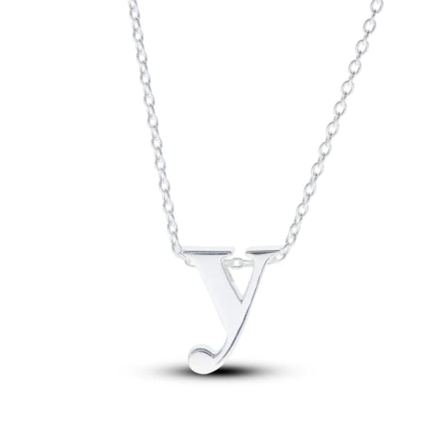 Be You Sterling Silver lowercase Initial Necklace Silver female Y