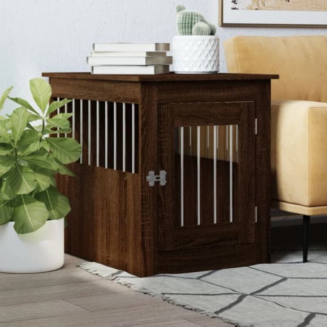 vidaXL Dog Crate Furniture Brown Oak 55x75x65cm Engineered Wood, Brown 838322