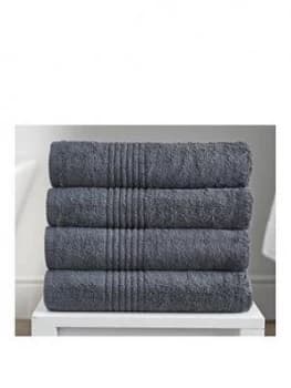 Eden Egyptian Pair Of Cotton Towels - Charcoal