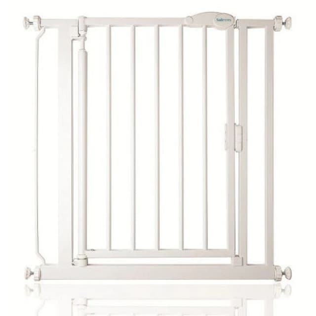 Safetots Pressure Fit Self Closing Stair Gate, 75Cm - 82Cm, White, Auto Closing Baby Gate, Safety Barrier