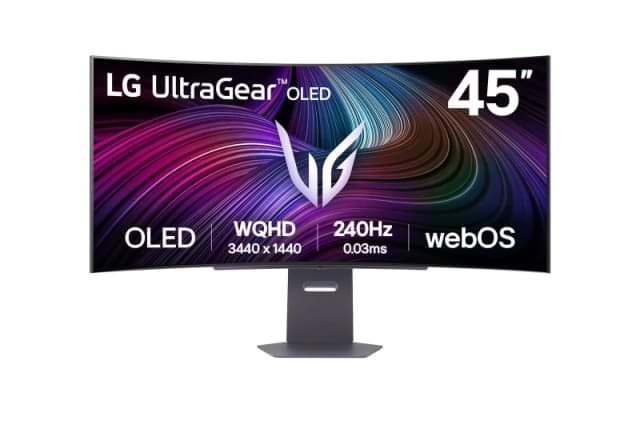 LG UltraGear 45GX90SA 45 OLED WQHD 240Hz 0.03ms UltraWide Curved Gaming Monitor 45GX90SA-B.AEK Black