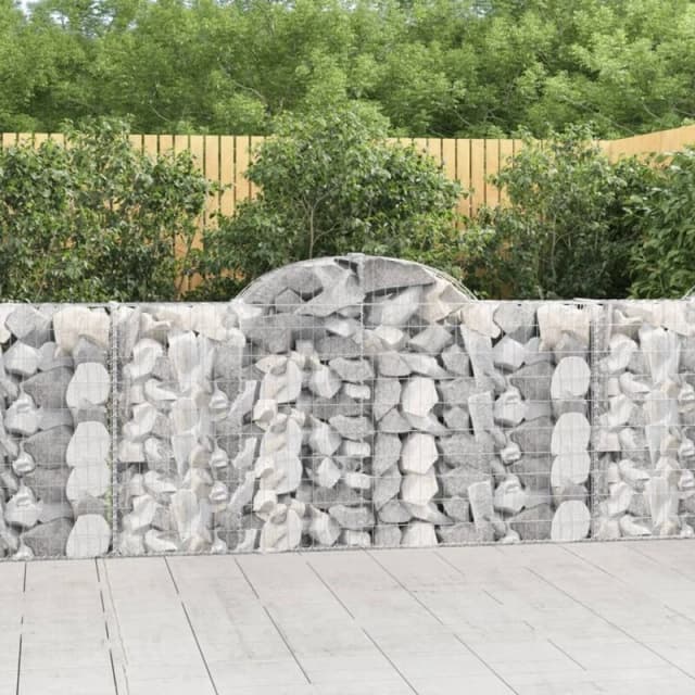 VIDAXL Arched Gabion Baskets 8 pcs 200x30x100/120cm Galvanised Iron Vidaxl 8720845566999