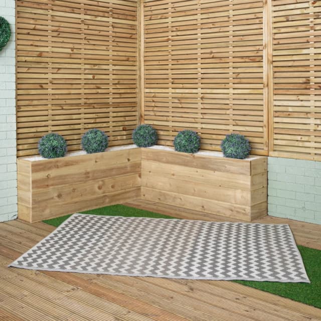 1.5m x 2.1m Atlantis Large Outdoor Alfresco Patio Rug Mat in Slate