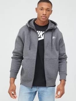Nike Sportswear Club Full Zip Hoodie - Charcoal Heather