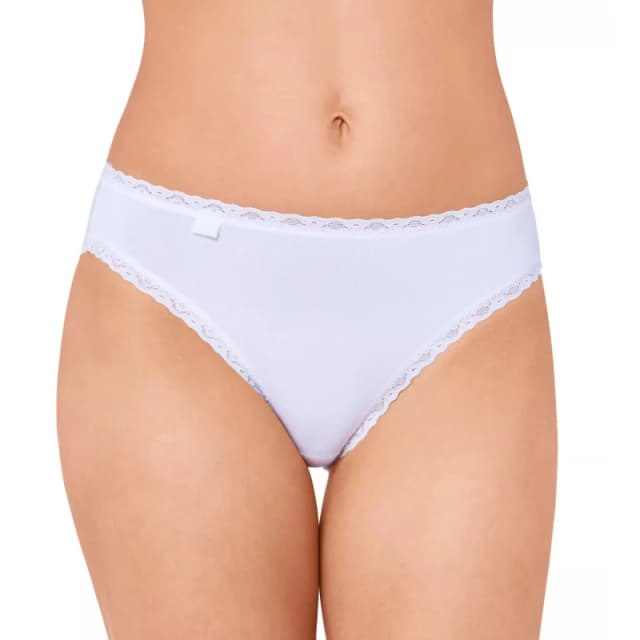 Sloggi Pack of 3 24/7 Cotton Lace High Cut Knickers White Women 12;14;16;18;20;22