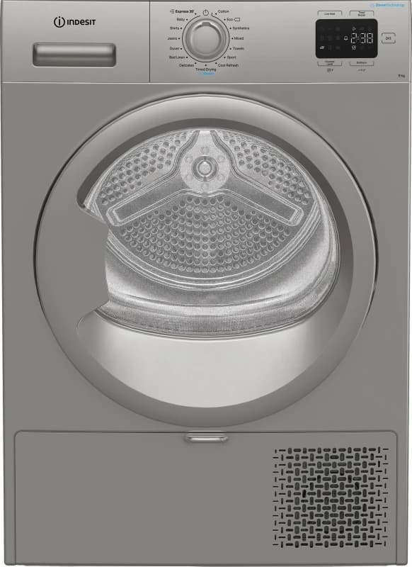 Indesit C YD 92D SS UK 9Kg Heat Pump Tumble Dryer - Silver - A+ Rated