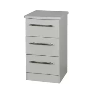 Sherwood Matt Grey 3 Drawer Wireless Charging Bedside Table (H)695mm (W)395mm (D)415mm