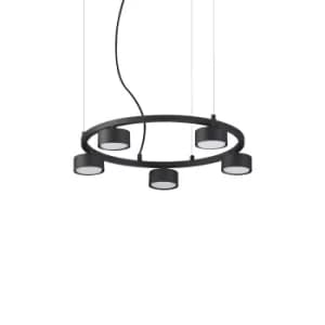 Minor Indoor 5 Lights Circular Ceiling Pendant Lamp Black