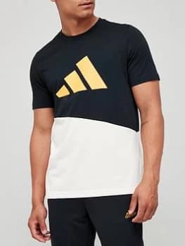 adidas Future Colour Block T-Shirt - Black/White/Gold, , Size S, Men