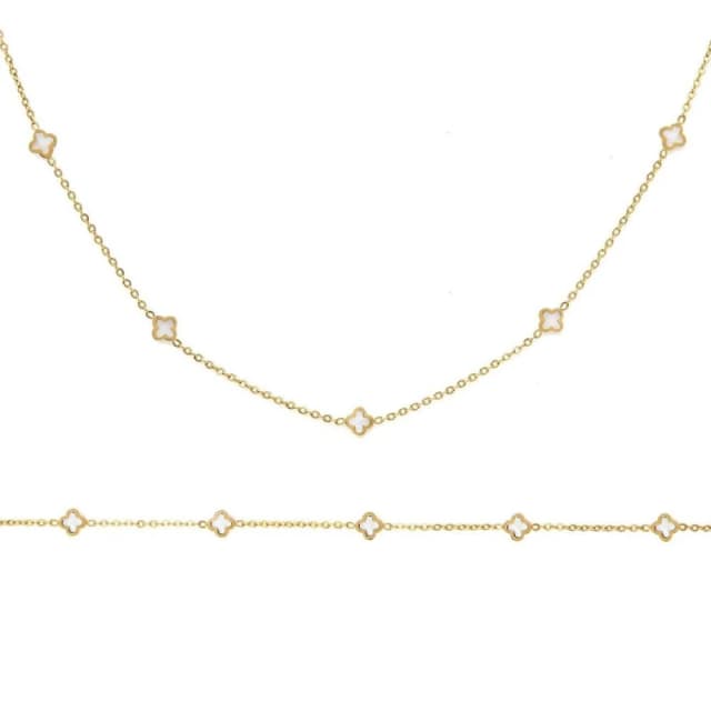 Say It With Clover Dainty Gift Set Gold & pearl Size: 16" Gold Unisex 16"