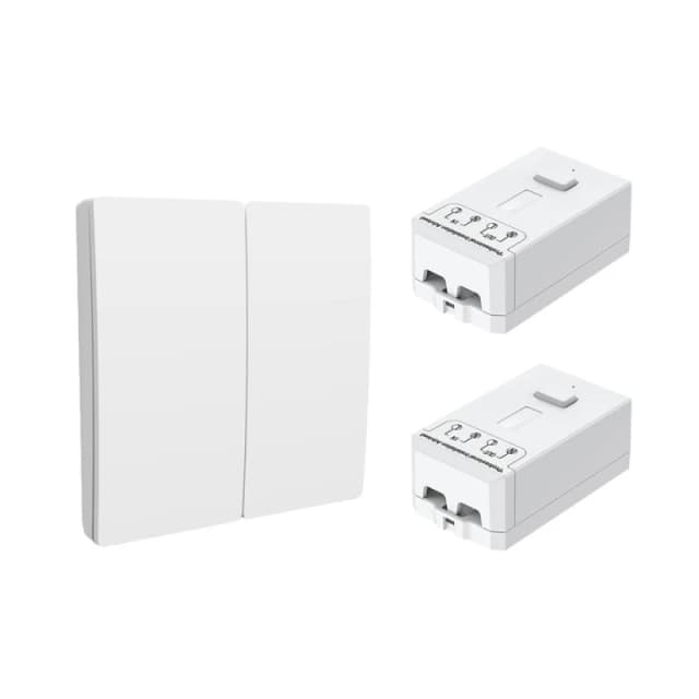 ENER-J 2 Gang Wireless Kinetic Switch & 5A RF Receiver Set White White Unisex